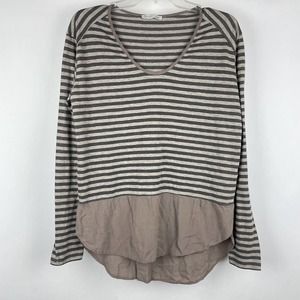 Zara Stripe Scoop Neck Long Sleeve Women's Shirt